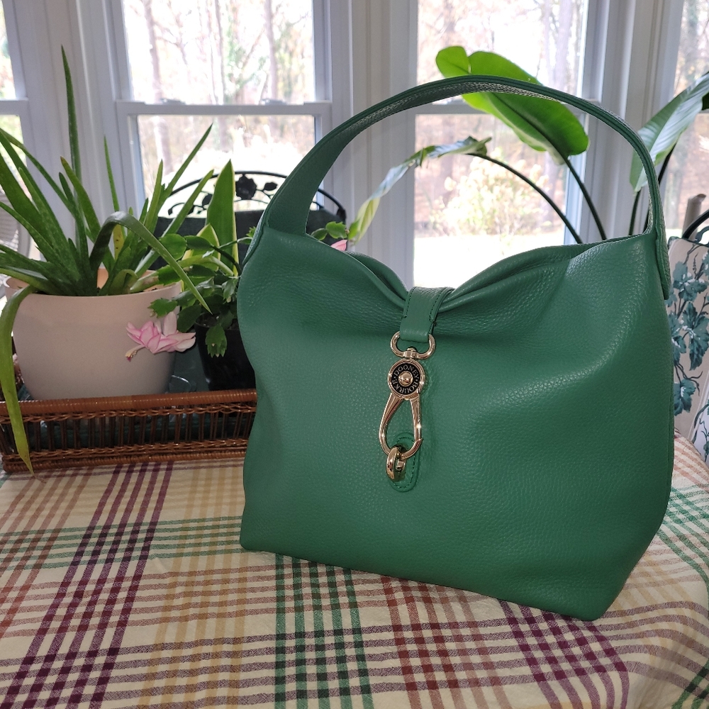 Dooney & Bourke Belvedere Logo Lock Green Hobo Bag Purse